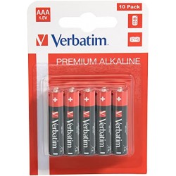Verbatim Piles alcalines AA, Alcaline, Cylindrique, 1,5 V, 10 pièce(s), AA, Noir, Rouge