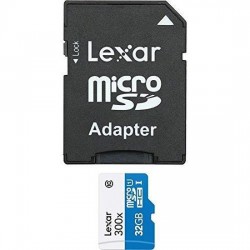 Lexar LSDMI32GBB1EU300A Carte mémoire Micro SDHC UHS-I 300 x 45 Mo-s avec Adaptateur SD 32 Go