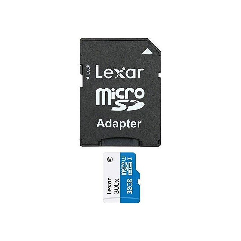 Lexar LSDMI32GBB1EU300A Carte mémoire Micro SDHC UHS-I 300 x 45 Mo-s avec Adaptateur SD 32 Go
