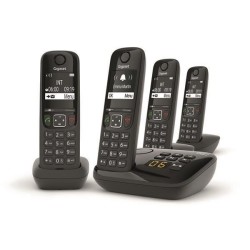 GIGASET Téléphone Fixe AS690 A Quattro Noir