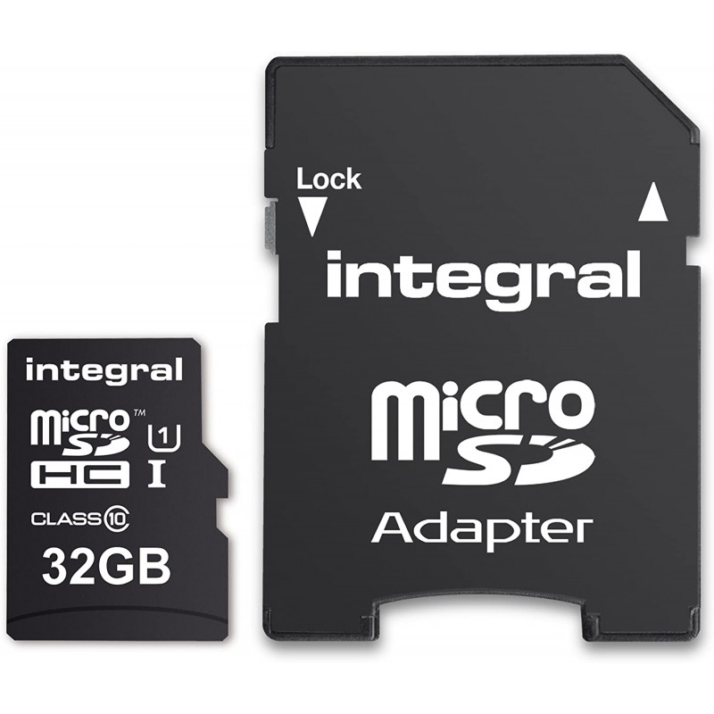 Integral Micro SD HC 32Go Carte Mémoire pour Smartphones et Tablettes haute vitesse jusqu'à 90MB/s,
