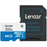 LEXAR Carte Micro-SDXC 64 Go Class 10 300X avec adaptateur / lecteur de carte