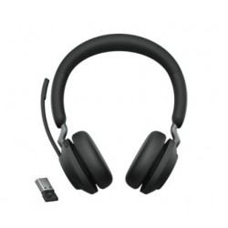 Jabra Evolve2 65 Casque PC Sans Fil - Annulation du Bruit et Batterie Longue Durée - Adaptateur Bluetooth USB-A - Noir