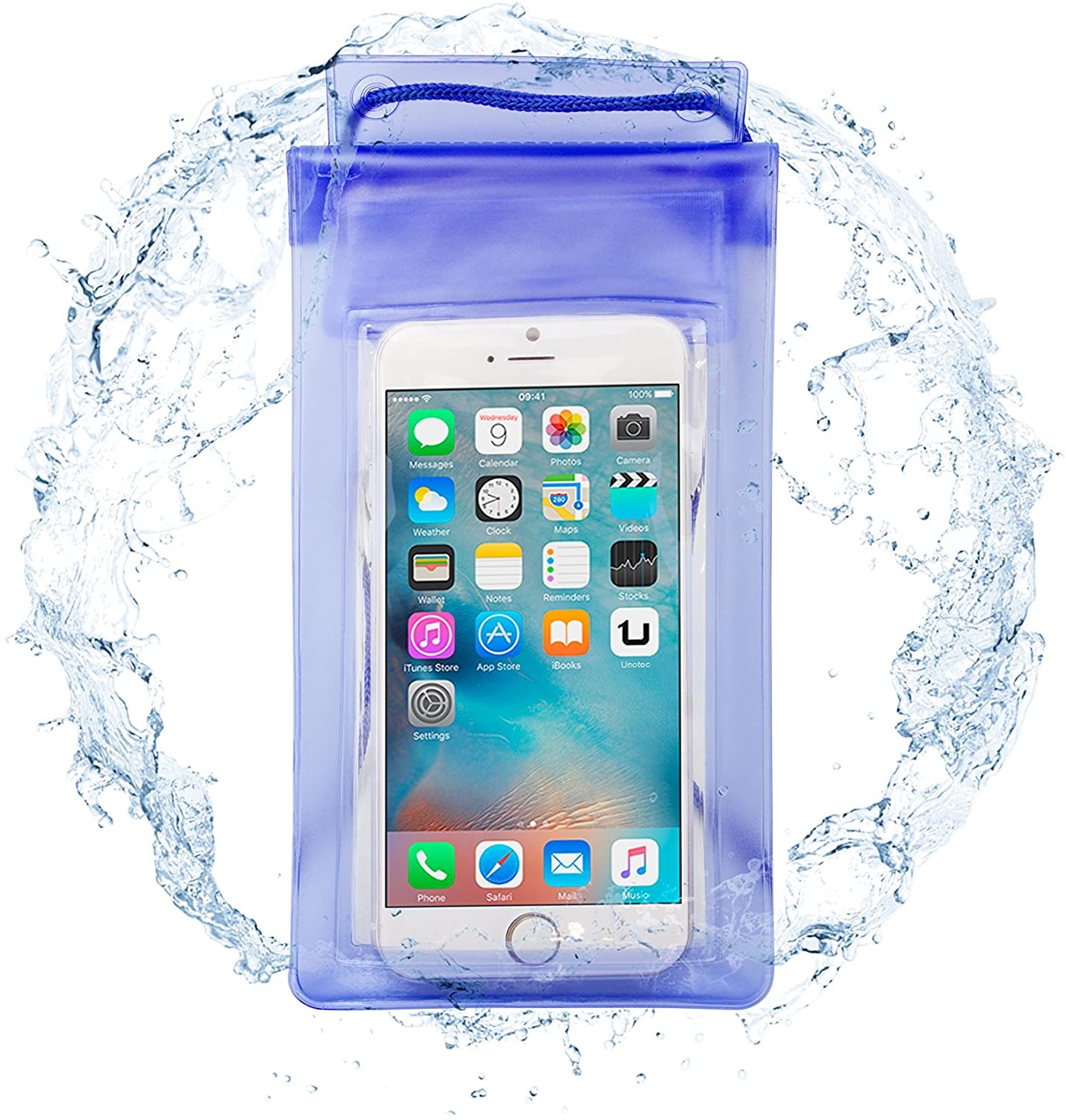 Coque Fine Bleu imperméable étui pour téléphone Portable - Unotec