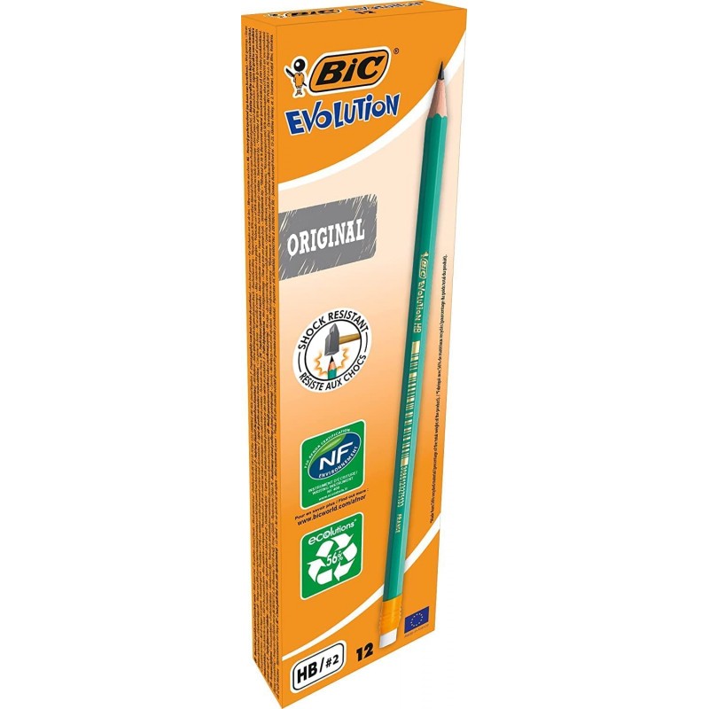 Crayons à papier bois tête coupée - HB - boîte de 12