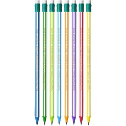 Gomme Crayons à Papier HB avec Gomme Intégrée - 8 unités - Couleurs