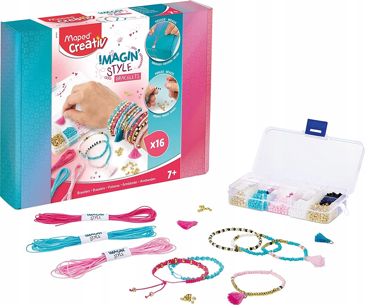 Mini Kit Créatif enfant - Pix Trésor - Bleu - Kit bracelet - Creavea