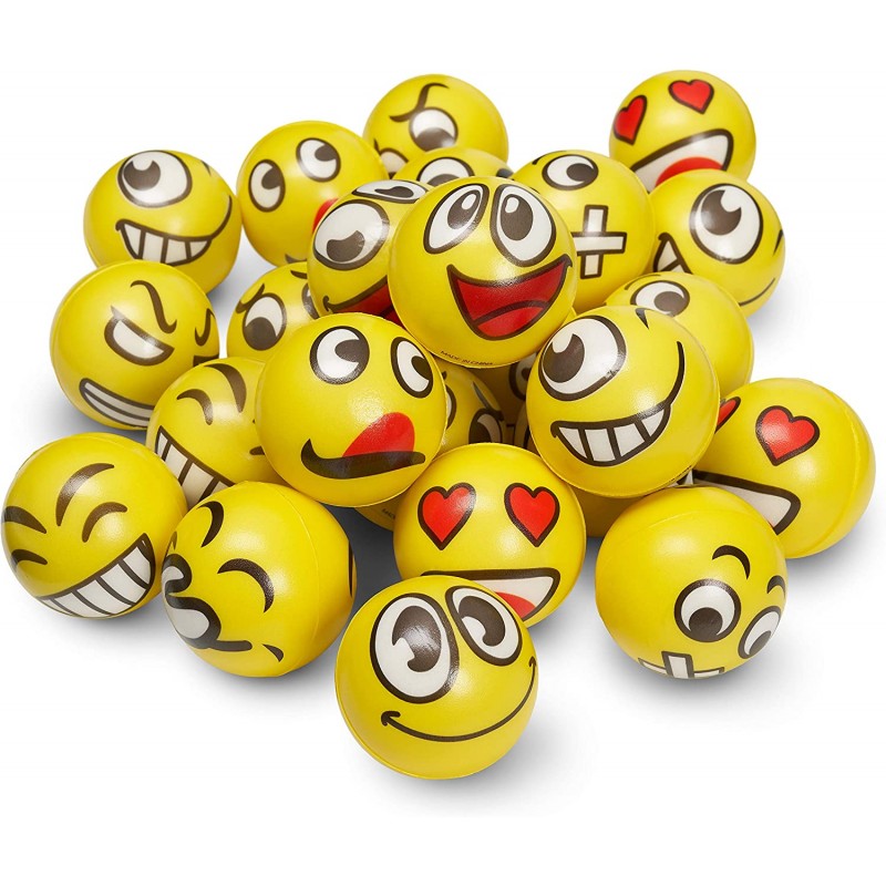 24 Balles à presser Emoji - Jouet Sensoriel - Anti-Stress - The Twi