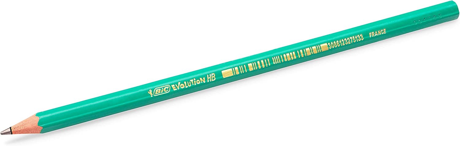 Crayon de papier Bic Evolution - mine HB corps hexagonal vert