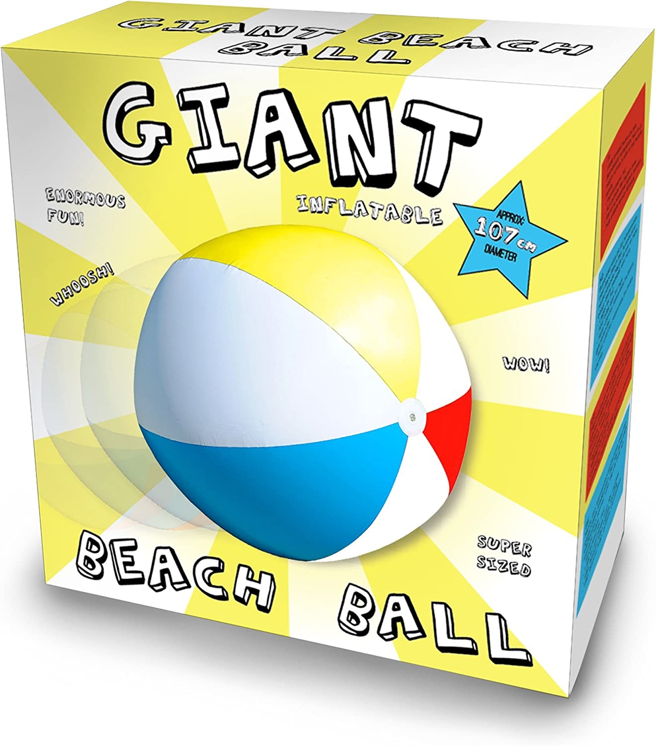 Grand ballon de plage gonflable de 1,1 mètre de haut avec 2 valves