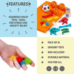 WTOR Lot de 170 jouets sensoriels anti-anxiété avec jouets à presser, balle  puzzle magique de plusieurs couleurs, anneaux sensoriels, tubes pop et