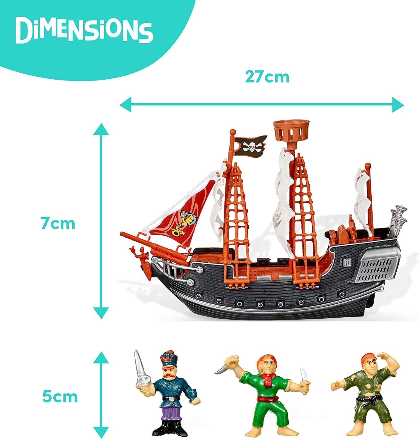 THE TWIDDLERS - Jouet Bateau Pirate avec Figurines Pirate pour Enfants