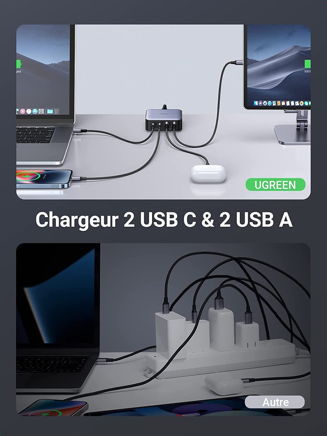 Chargeur USB-C pour ordinateur portatif Targus, 65 W
