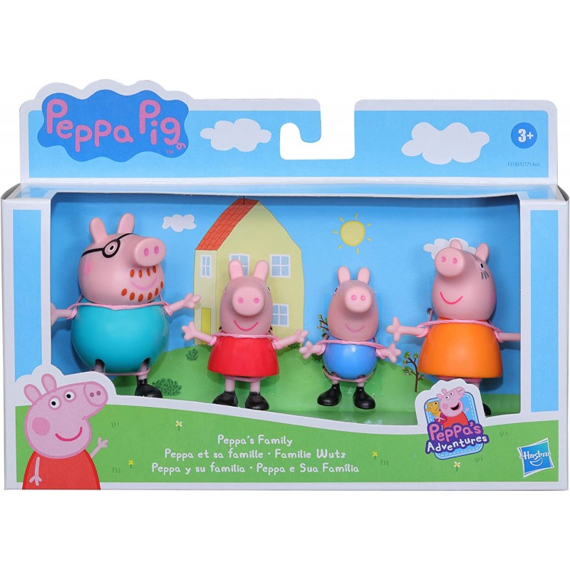 Peppa Pig - Peppa's Adventure - Pack Peppa et sa Famille - 4 Figuri